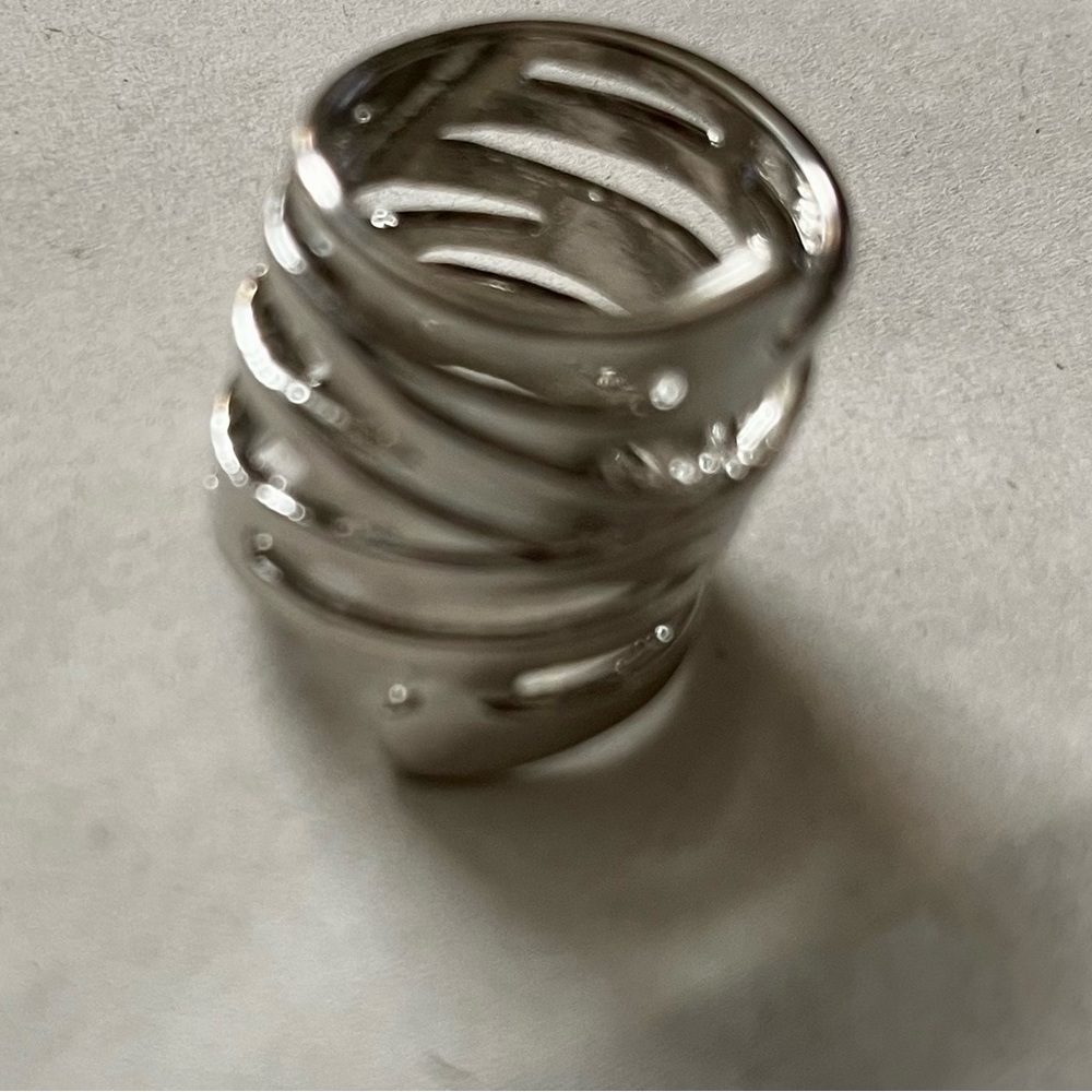 Vintage Punk Ring !! Silver Wrap Solid Metal. SZ- 5 New! - Picture 5 of 8